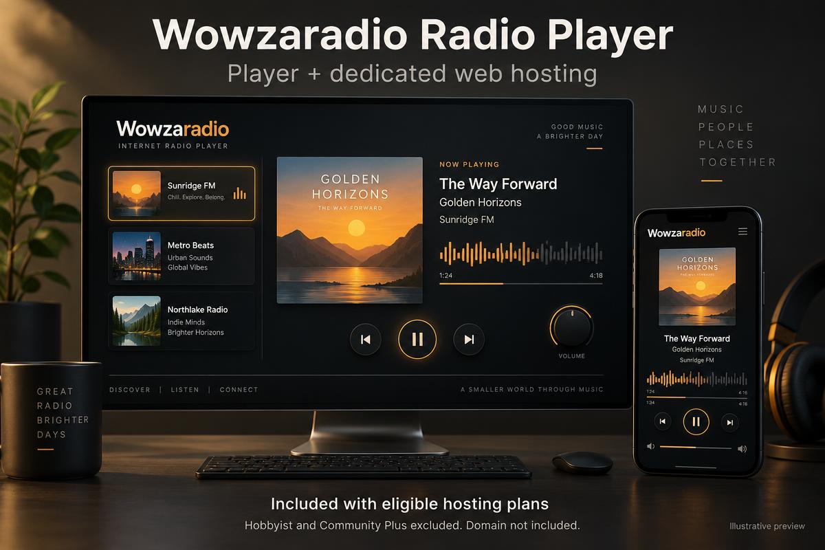 Multi-station HTML5 radio player preview
